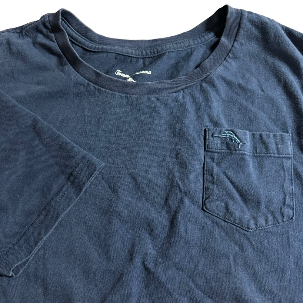 Tommy Bahama boys‎ XL (18-20) navy blue short sleeve shirt